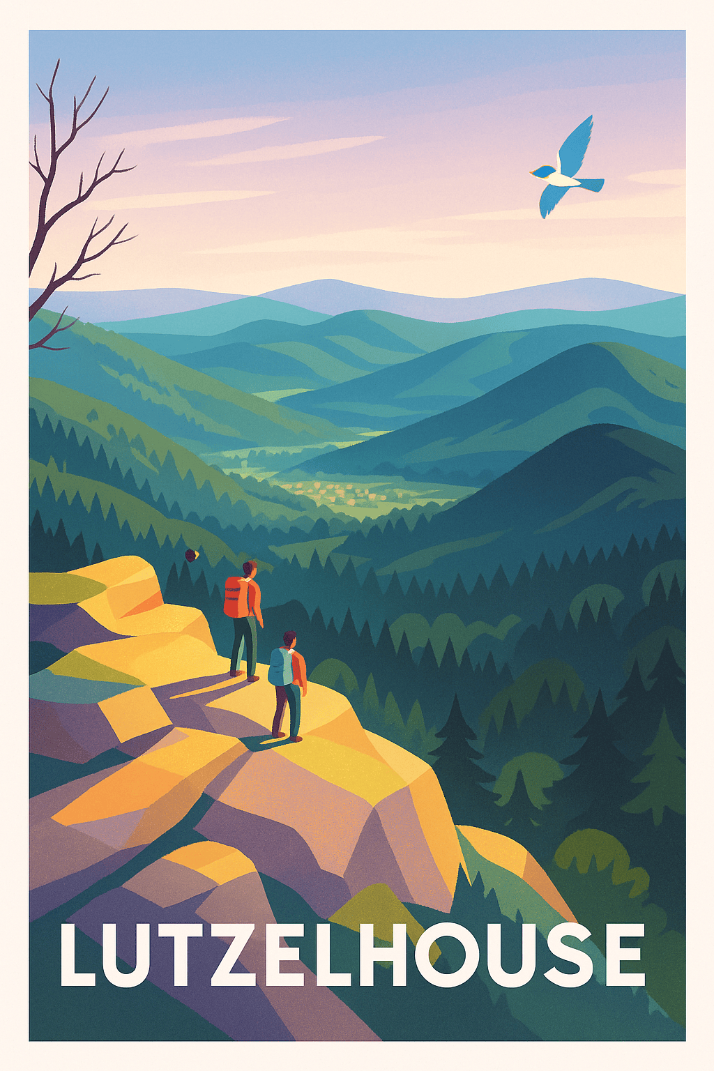 Bas-Rhin France Pas de Cadre / 20 × 30cm Affiche de Lutzelhouse - Évasion et découverte en pleine nature
