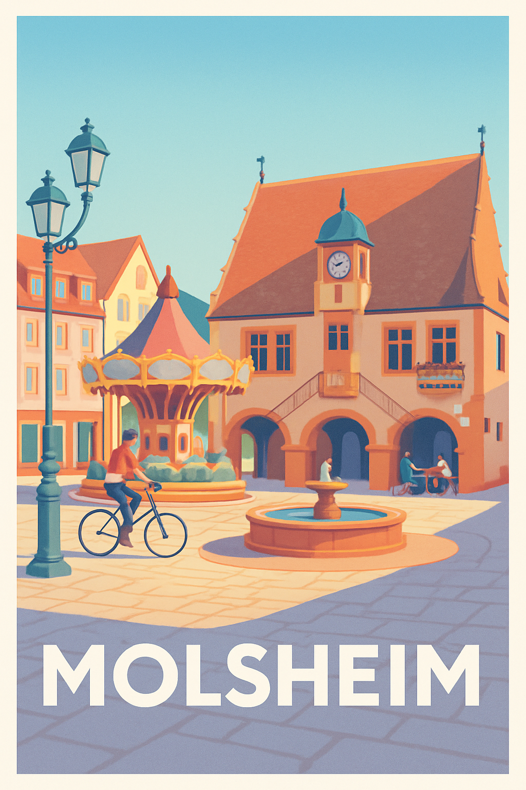 Bas-Rhin France Pas de Cadre / 20 × 30cm Affiche de Molsheim - Charme et douceur alsacienne au cœur de la ville