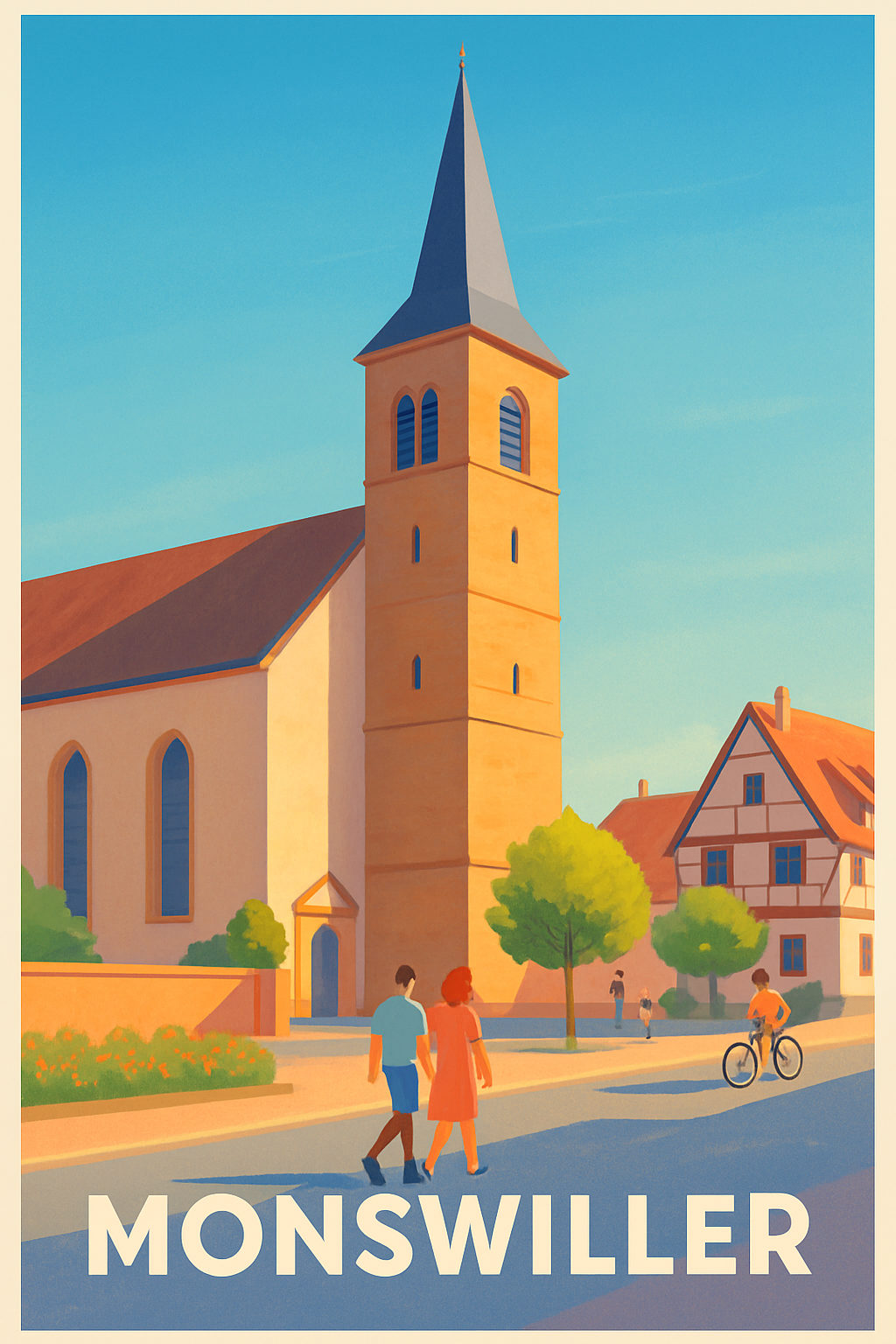 Affiche Monswiller — Charme pittoresque et douceur de vivre · poster d'art de Monswiller