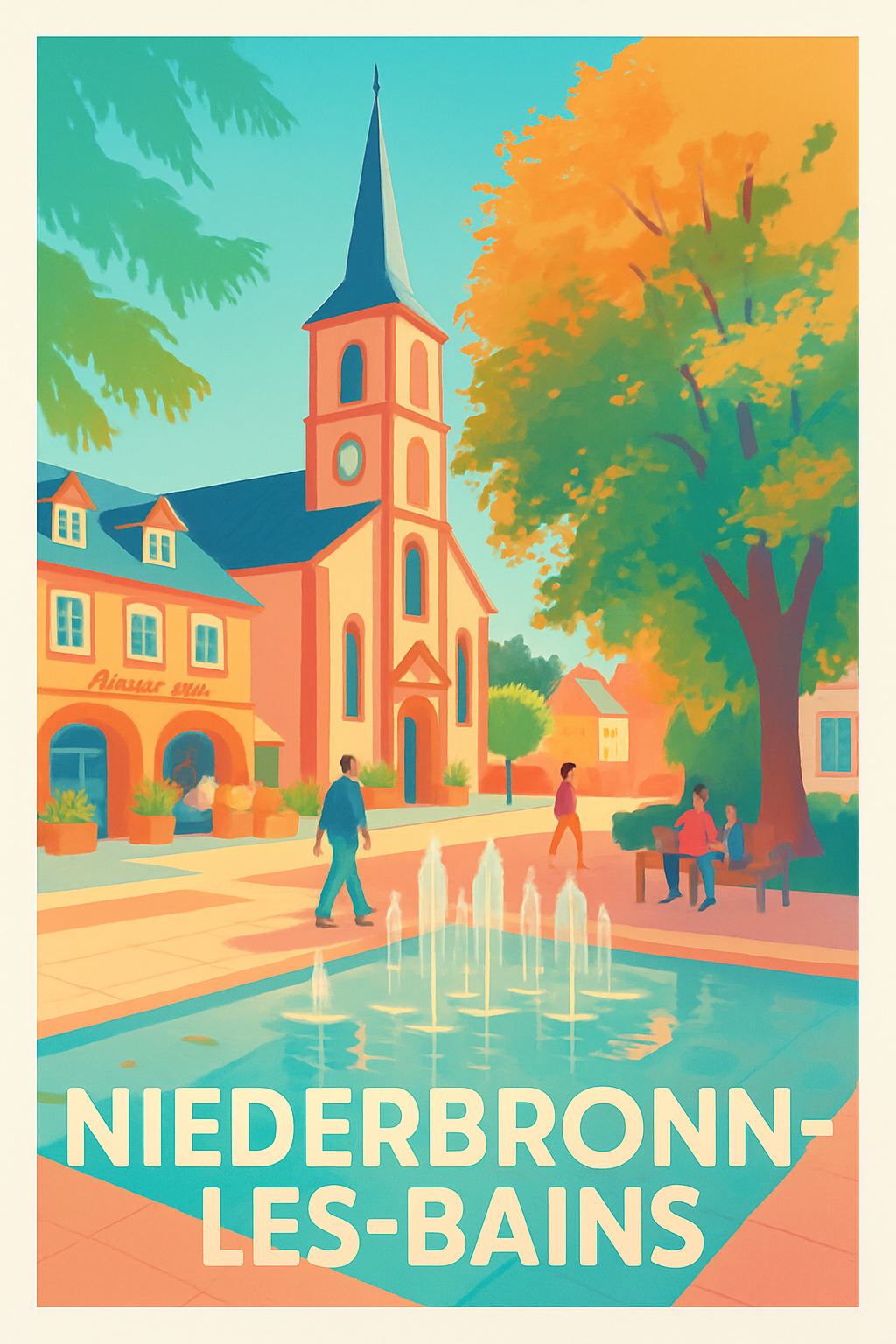 Bas-Rhin France Pas de Cadre / 20 × 30cm Affiche de Niederbronn-les-Bains - Charme et douceur en Alsace