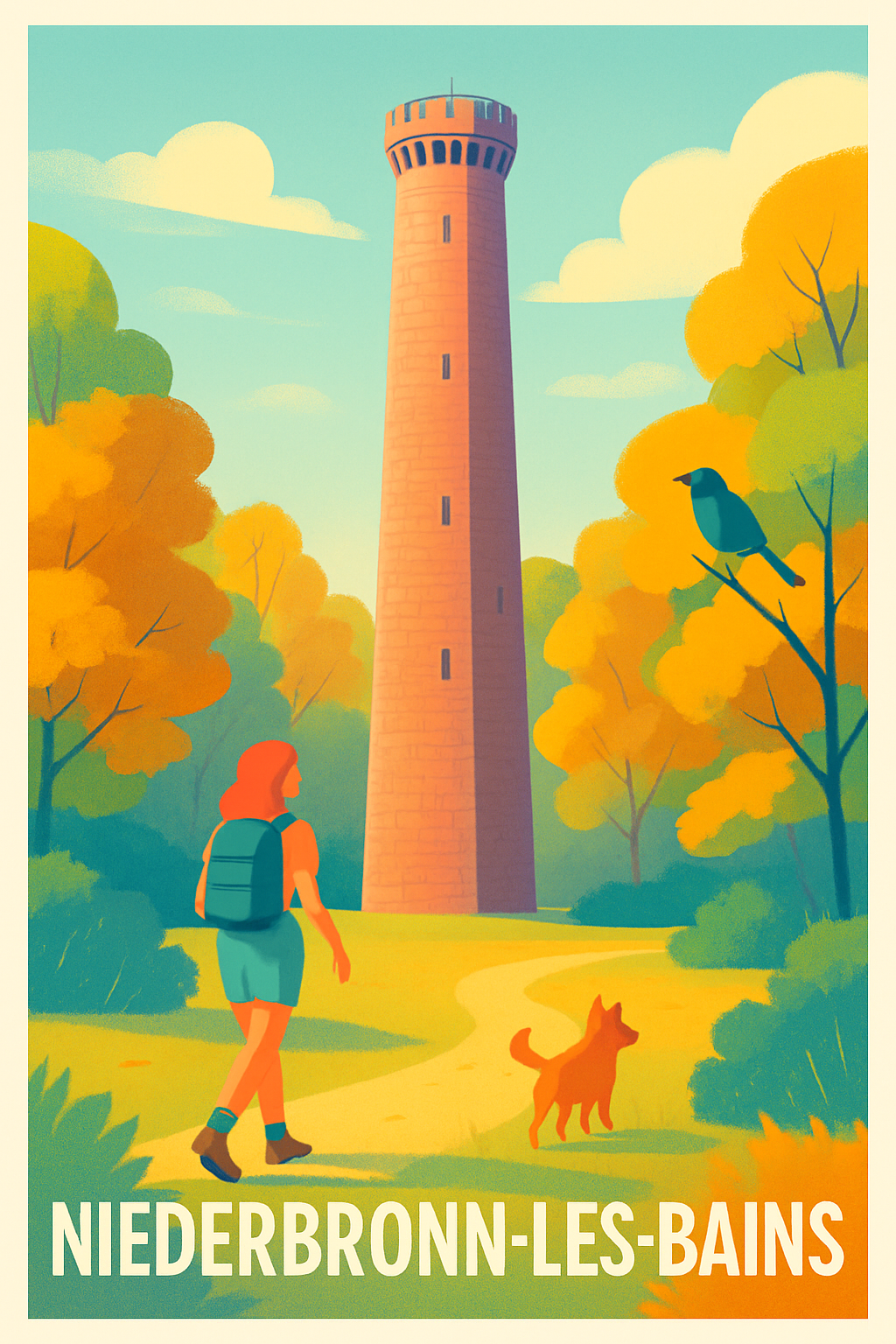 Bas-Rhin France Pas de Cadre / 20 × 30cm Affiche de Niederbronn-les-Bains - Échappée nature et détente