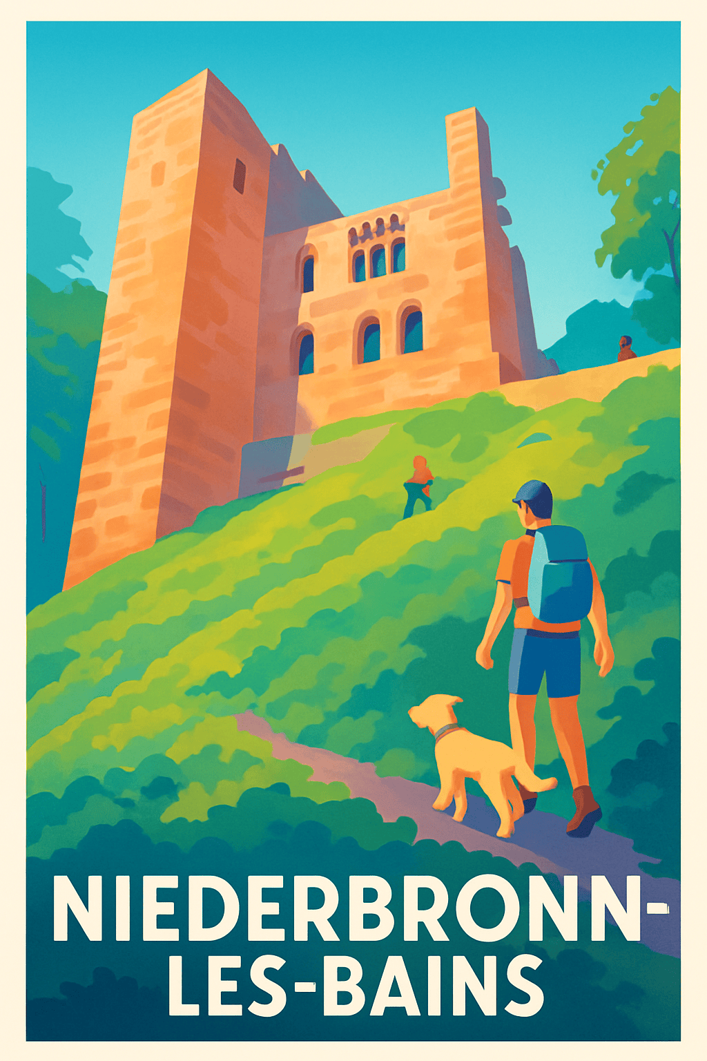 Bas-Rhin France Pas de Cadre / 20 × 30cm Affiche de Niederbronn-les-Bains - Escapade nature et patrimoine