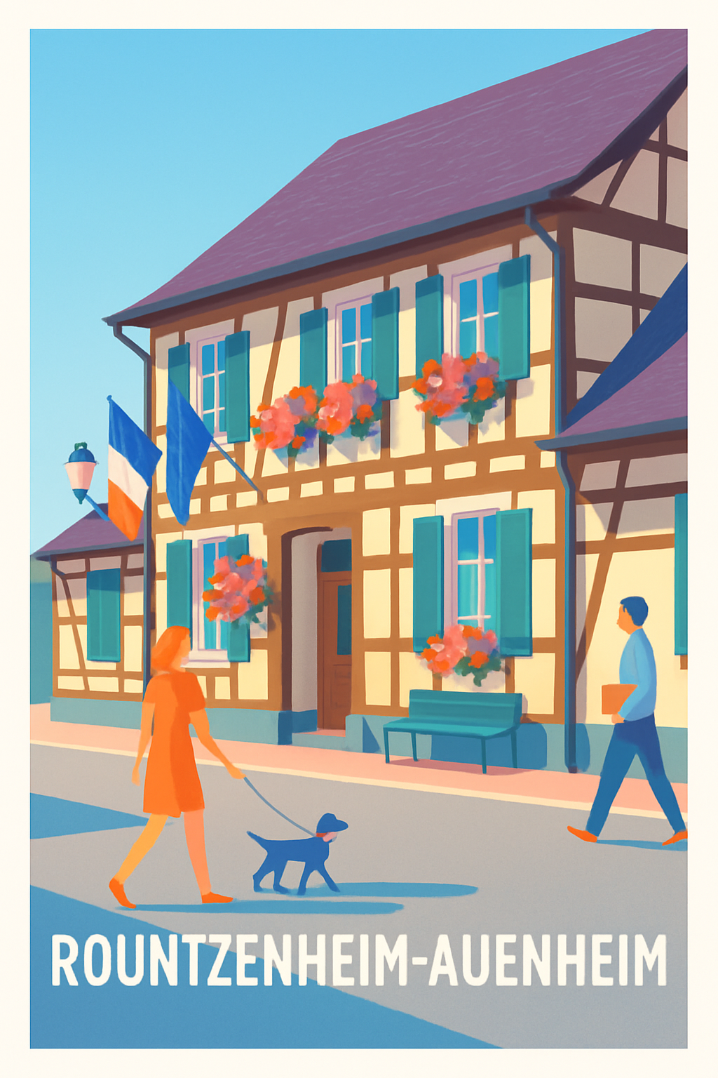 Bas-Rhin France Pas de Cadre / 20 × 30cm Affiche de Rountzenheim-Auenheim - Charme et douceur de vie alsacienne