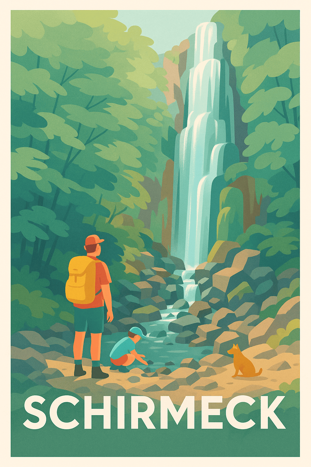 Bas-Rhin France Pas de Cadre / 20 × 30cm Affiche de Schirmeck - Escapade nature et cascade apaisante