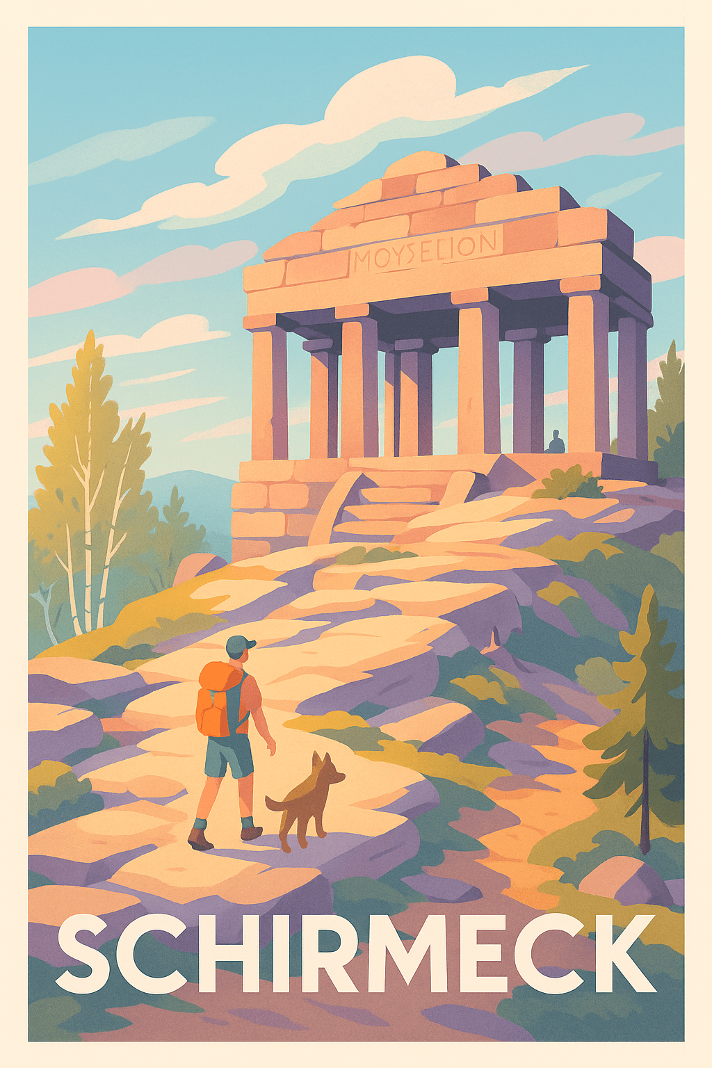 Bas-Rhin France Pas de Cadre / 20 × 30cm Affiche de Schirmeck - Escapade nature et patrimoine