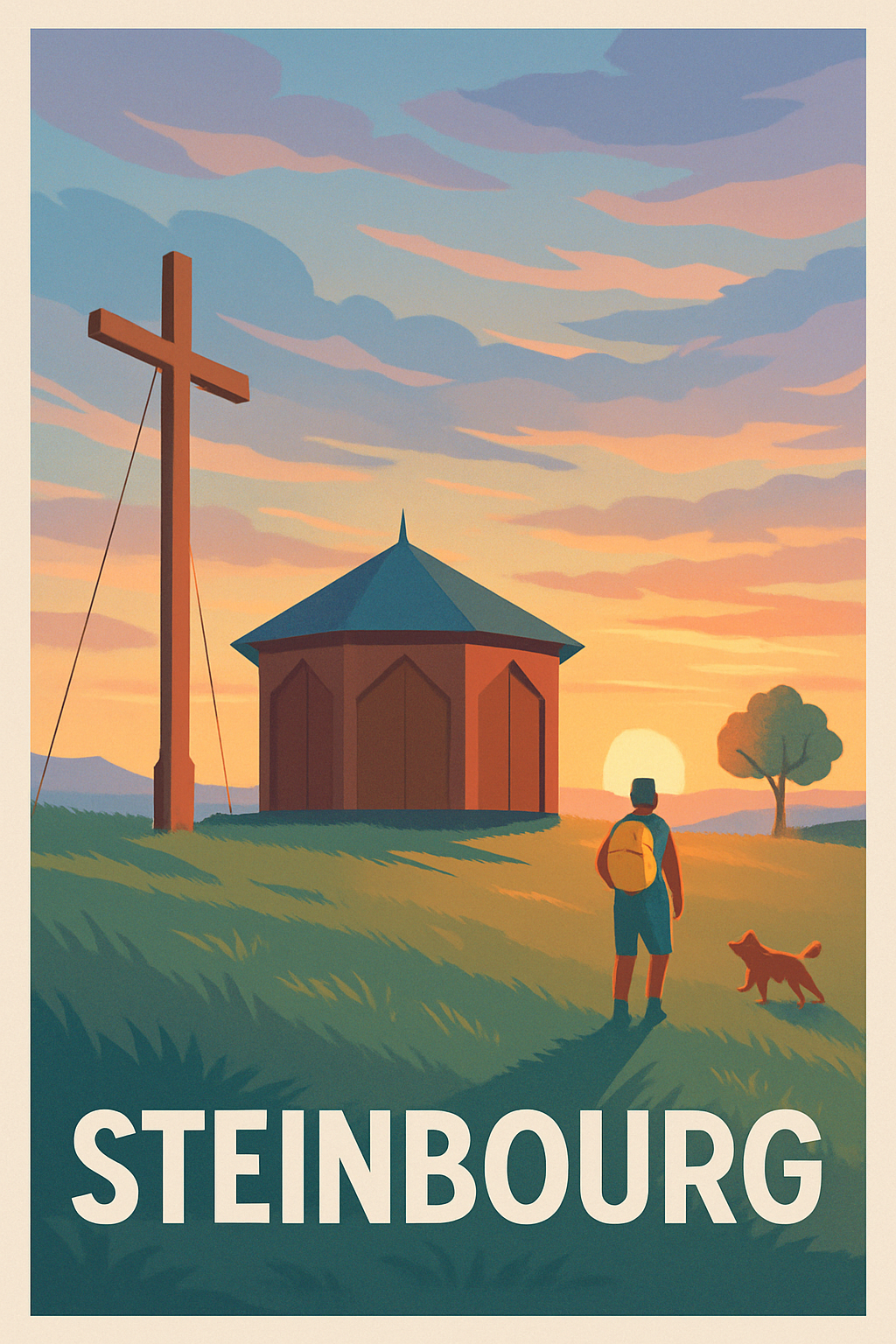 Bas-Rhin France Pas de Cadre / 20 × 30cm Affiche de Steinbourg - Évasion au coucher du soleil