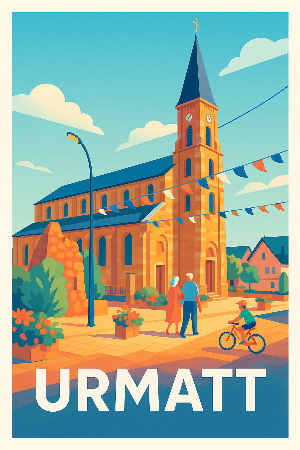 Bas-Rhin France Pas de Cadre / 20 × 30cm Affiche de Urmatt - Charme authentique d'un village alsacien