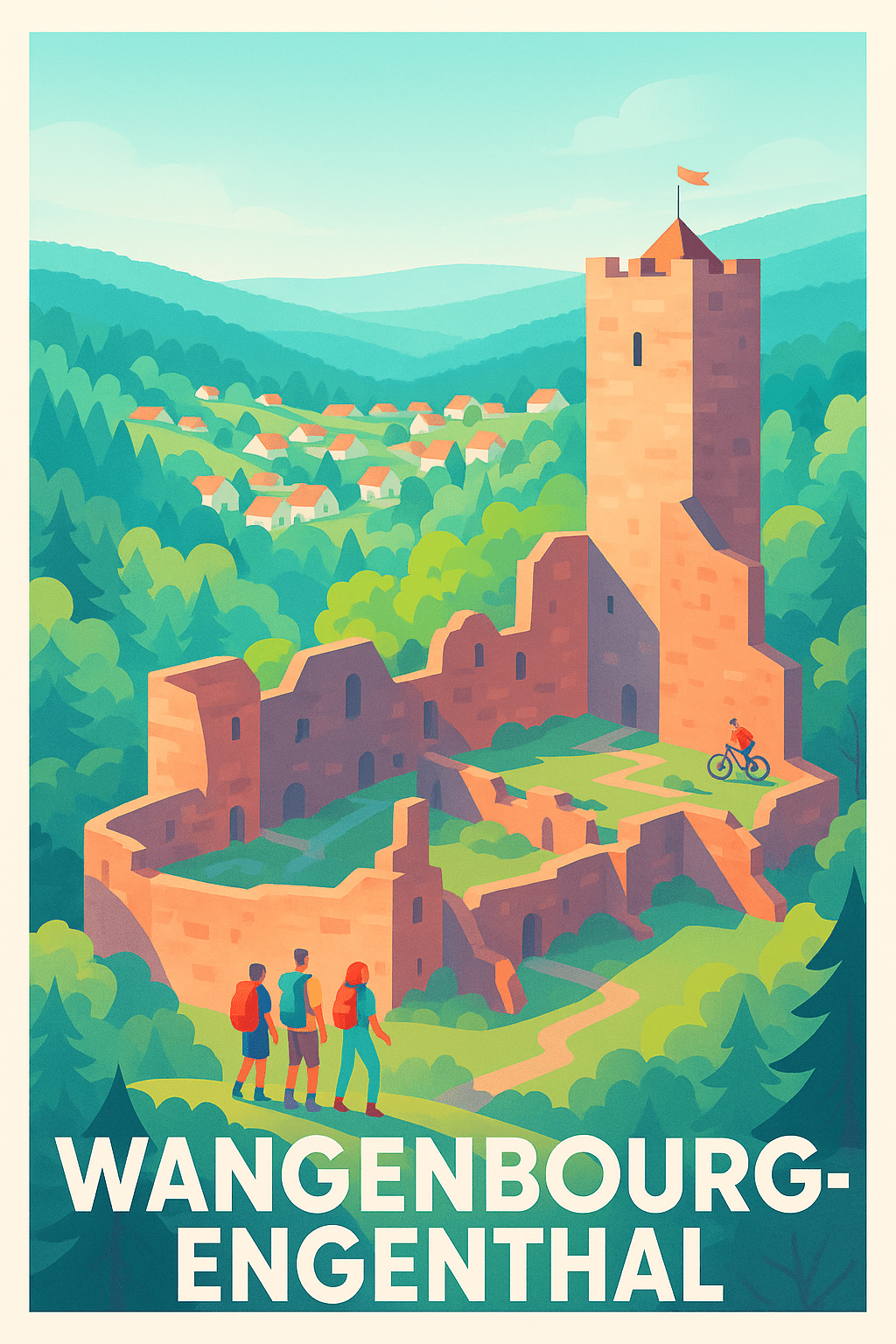 Bas-Rhin France Pas de Cadre / 20 × 30cm Affiche de Wangenbourg-Engenthal - Nature et histoire au cœur des Vosges