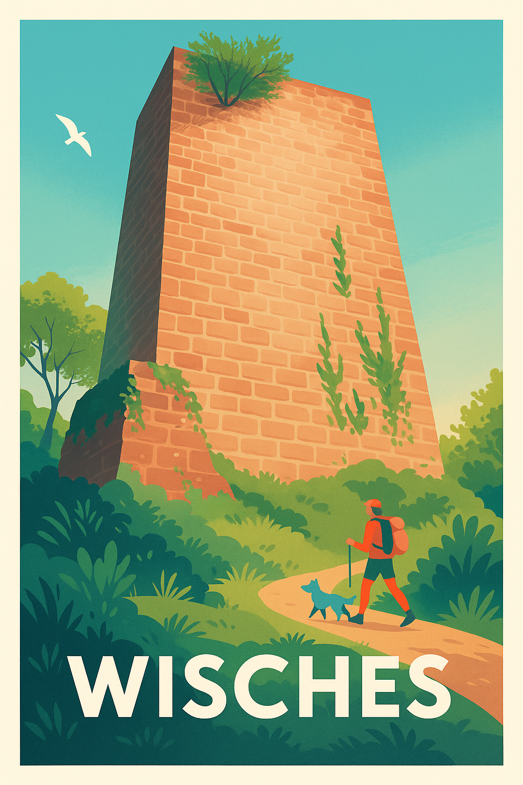 Bas-Rhin France Pas de Cadre / 20 × 30cm Affiche de Wisches - Randonnée au cœur de la nature