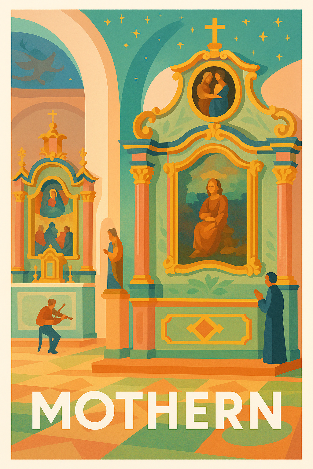 Bas-Rhin France Pas de Cadre / 20 × 30cm Affiche Mothern - Harmonie spirituelle et artistique