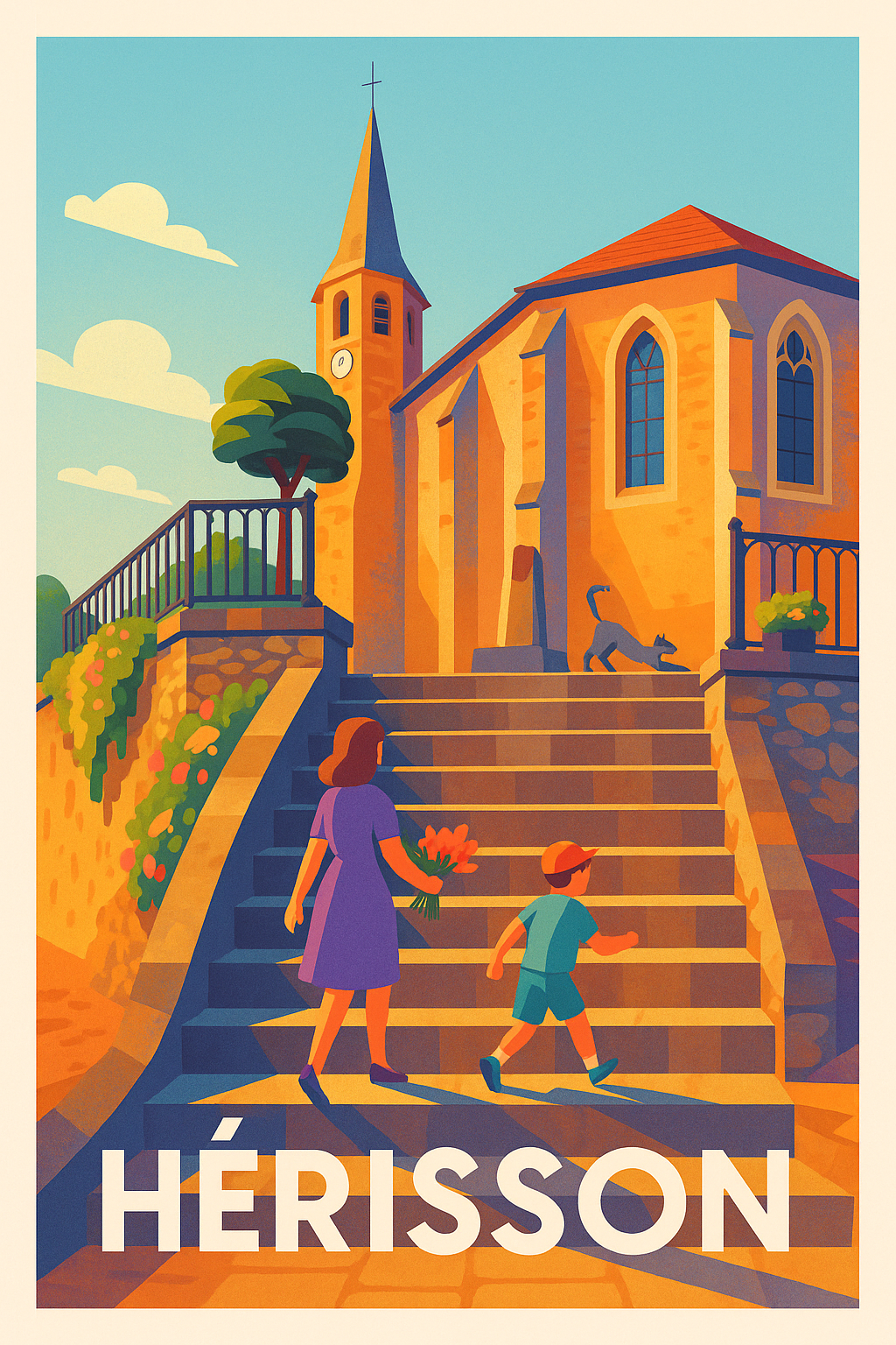 Affiche Hérisson — Escapade lumineuse au cœur du patrimoine · poster d'art de Hérisson