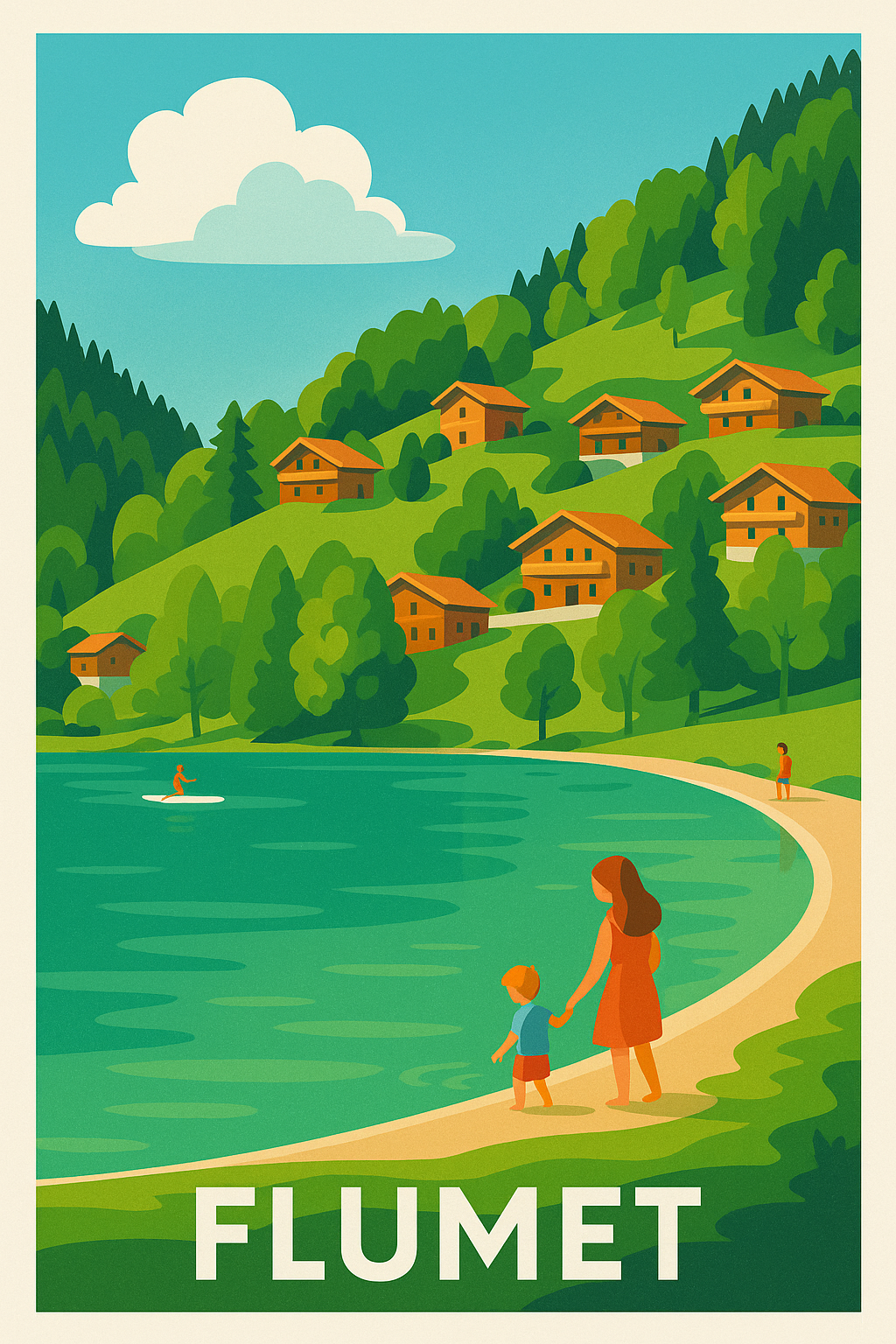 Affiche de Flumet - Sérénité au bord du lac alpin