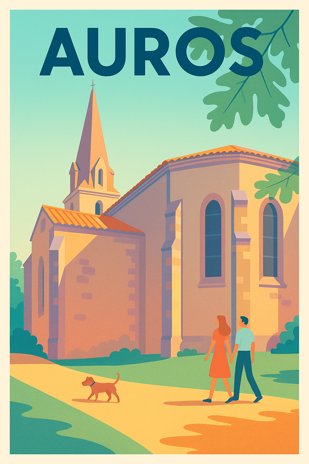 Affiche de Auros - Charme paisible et balades ensoleillées
