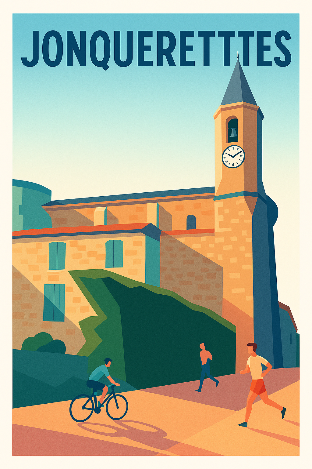 Affiche de Jonquerettes - L'élégance du clocher en lumière