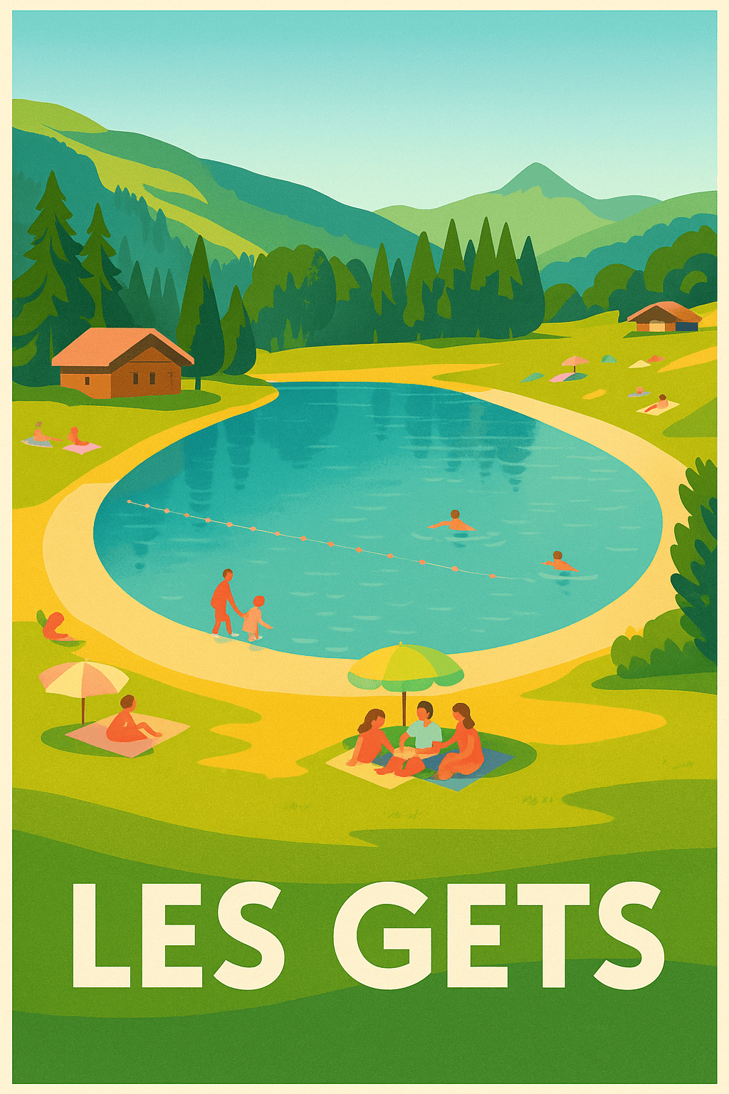 Affiche Les Gets — Évasion nature et détente au cœur des montagnes · poster d'art de Les Gets