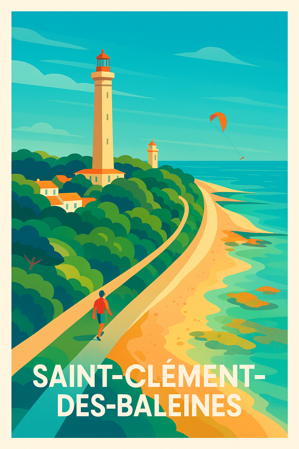 Affiche Saint-Clément-des-Baleines — Évasion au phare et bord de mer · poster d'art de Saint-Clément-des-Baleines