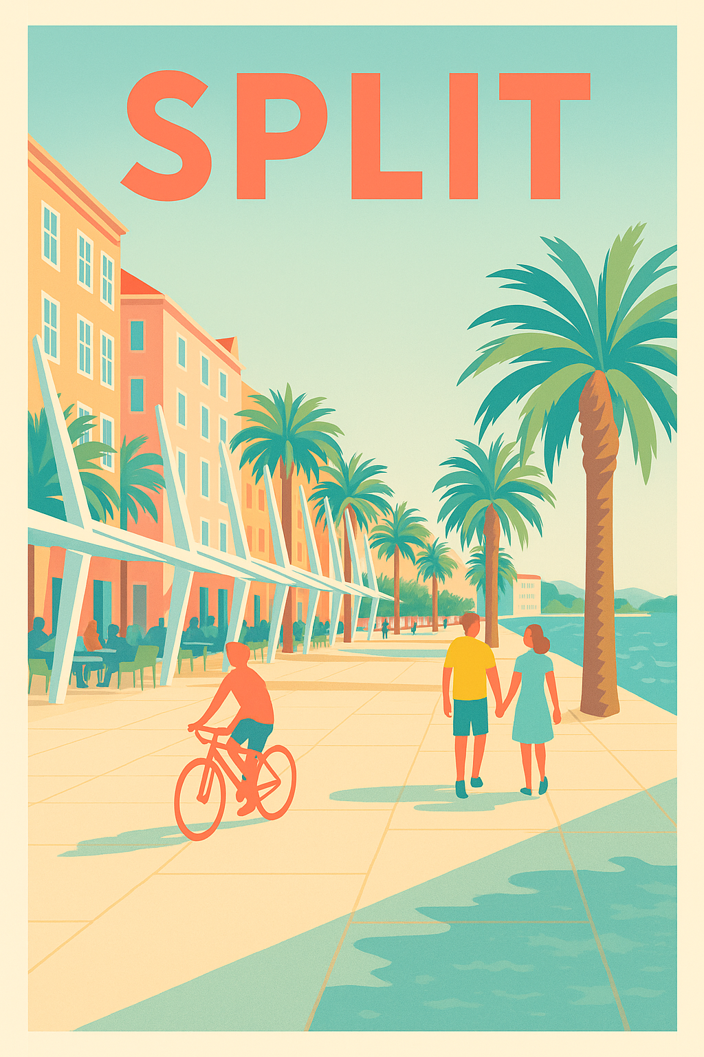 Affiche de Split - Promenade ensoleillée au bord de la mer