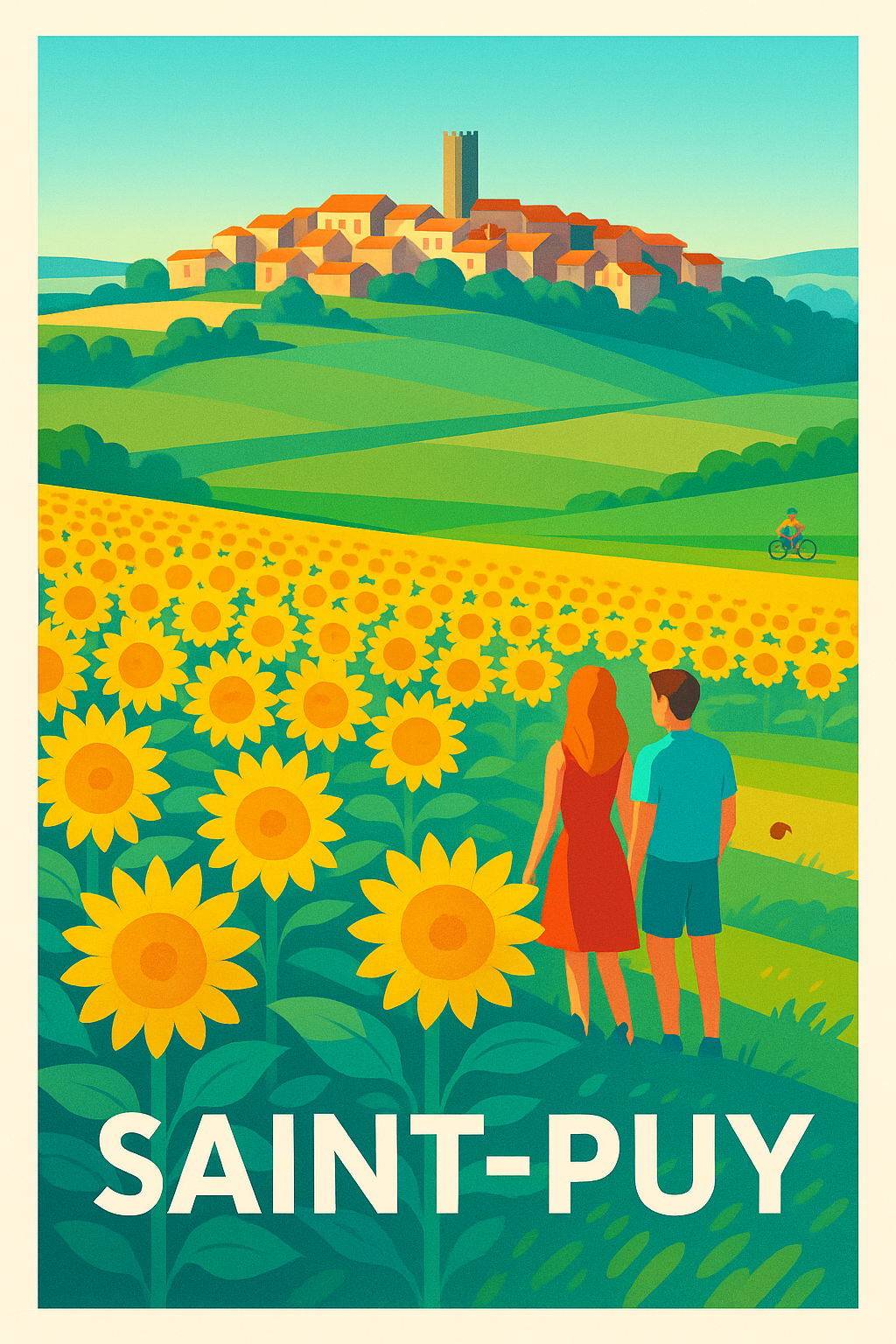 Affiche Saint-Puy — Évasion bucolique au cœur des tournesols · poster d'art de Saint-Puy