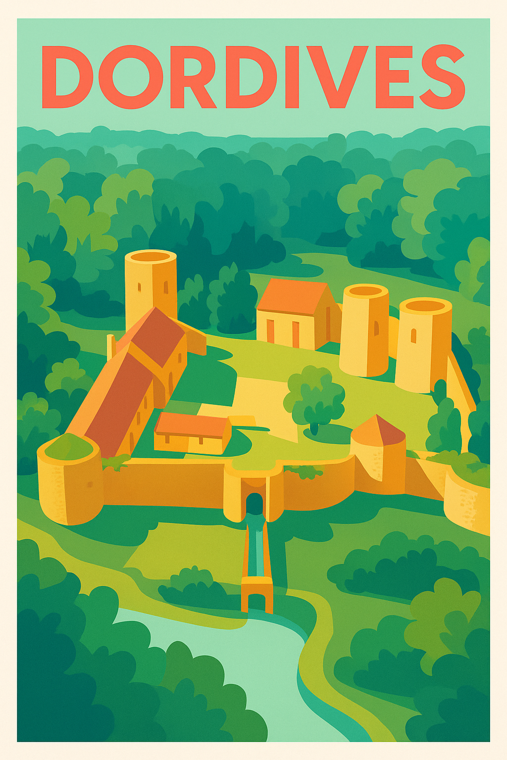 Affiche de Dordives - Plongée au cœur de la forteresse verdoyante