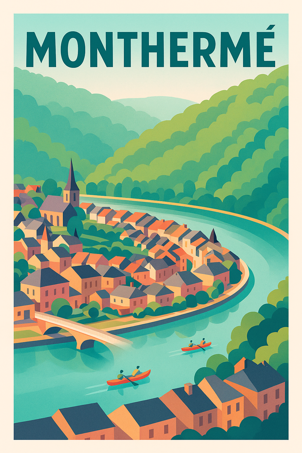 Affiche de Monthermé - La douceur d'un village au fil de l'eau