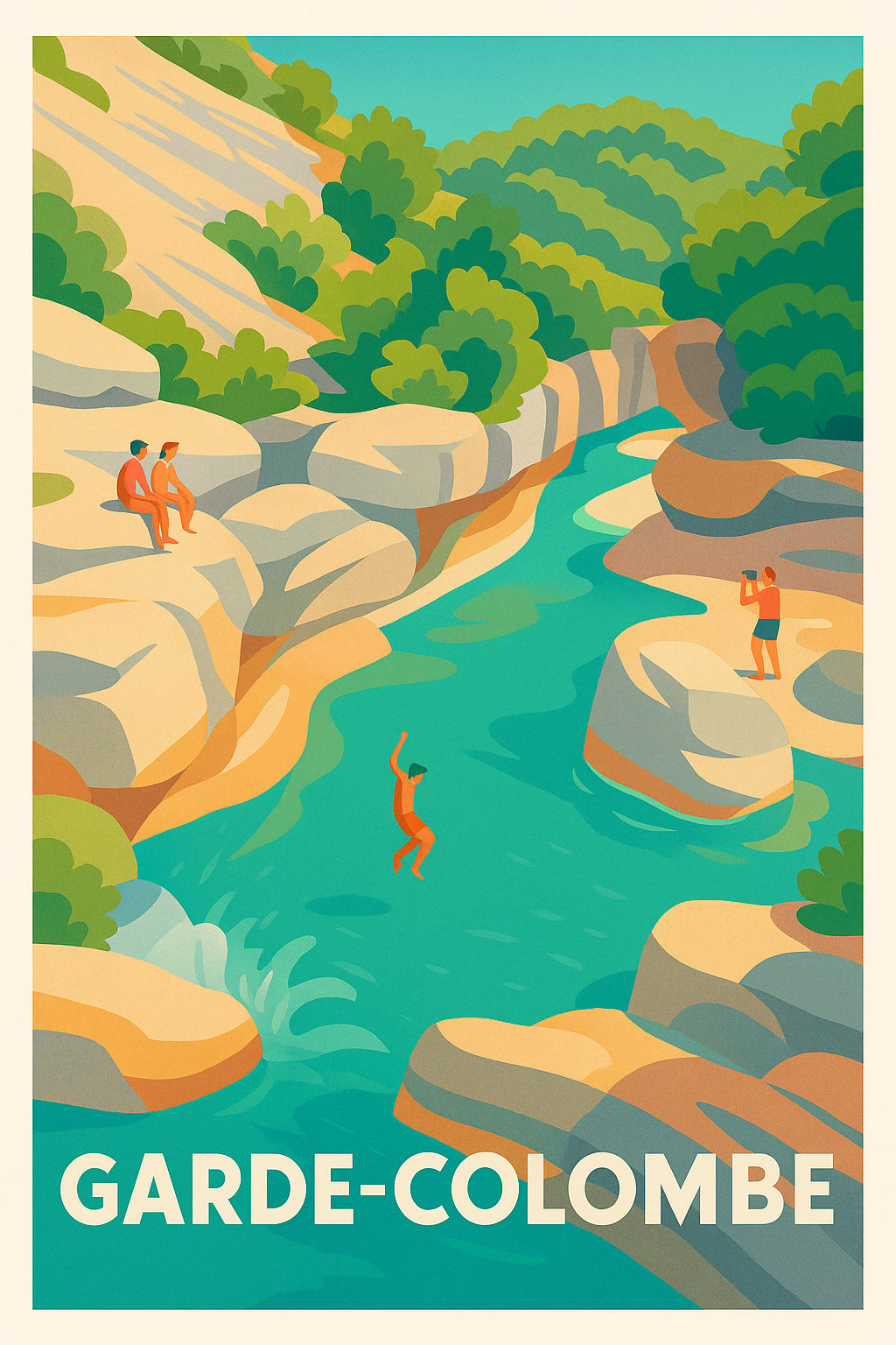 Affiche Garde-Colombe — Évasion et fraîcheur au cœur de la nature · poster d'art de Garde-Colombe
