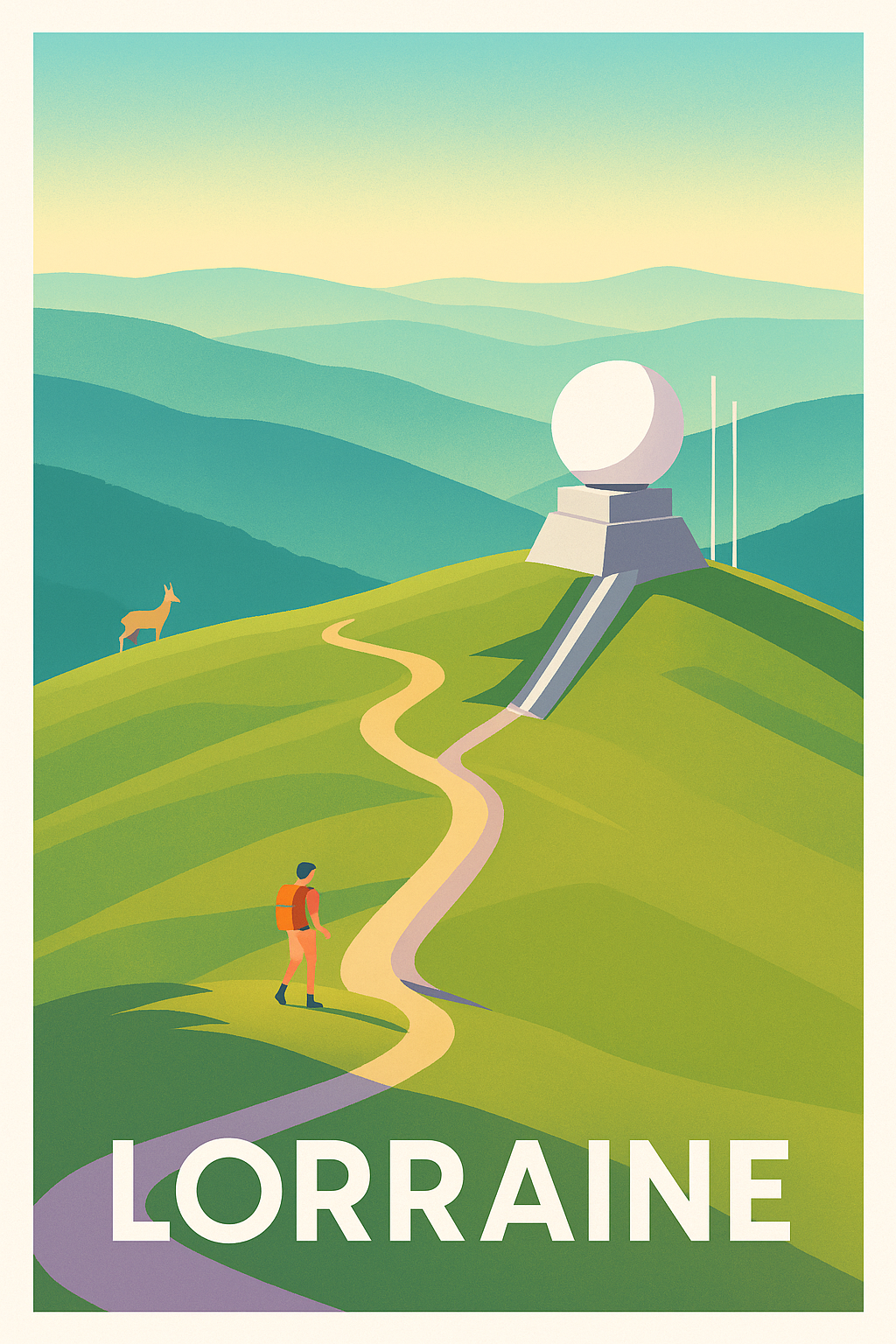 Affiche Lorraine — Harmonie des sentiers et des collines · poster d'art de Lorraine