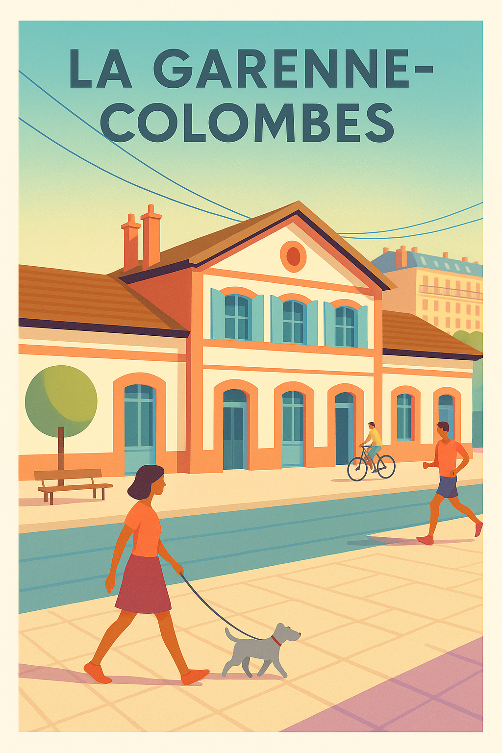 Affiche La Garenne-Colombes — Ambiance paisible et urbaine · poster d'art de La Garenne-Colombes