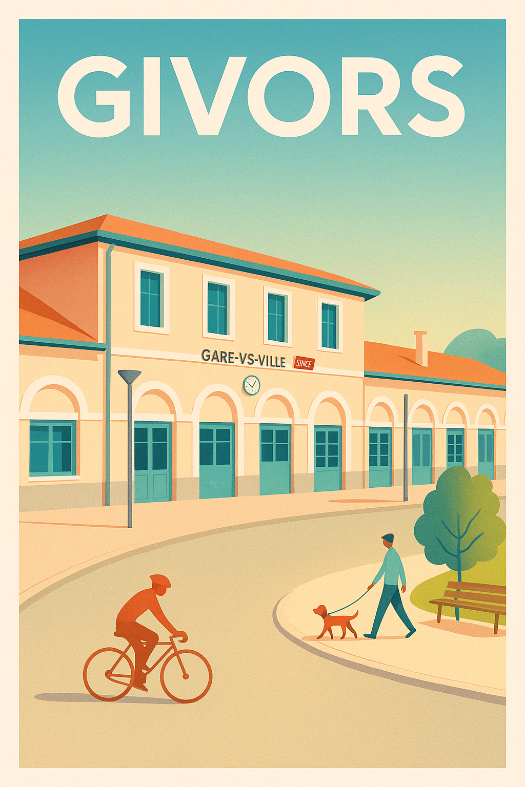 Affiche de Givors - Charme tranquille de la gare de ville