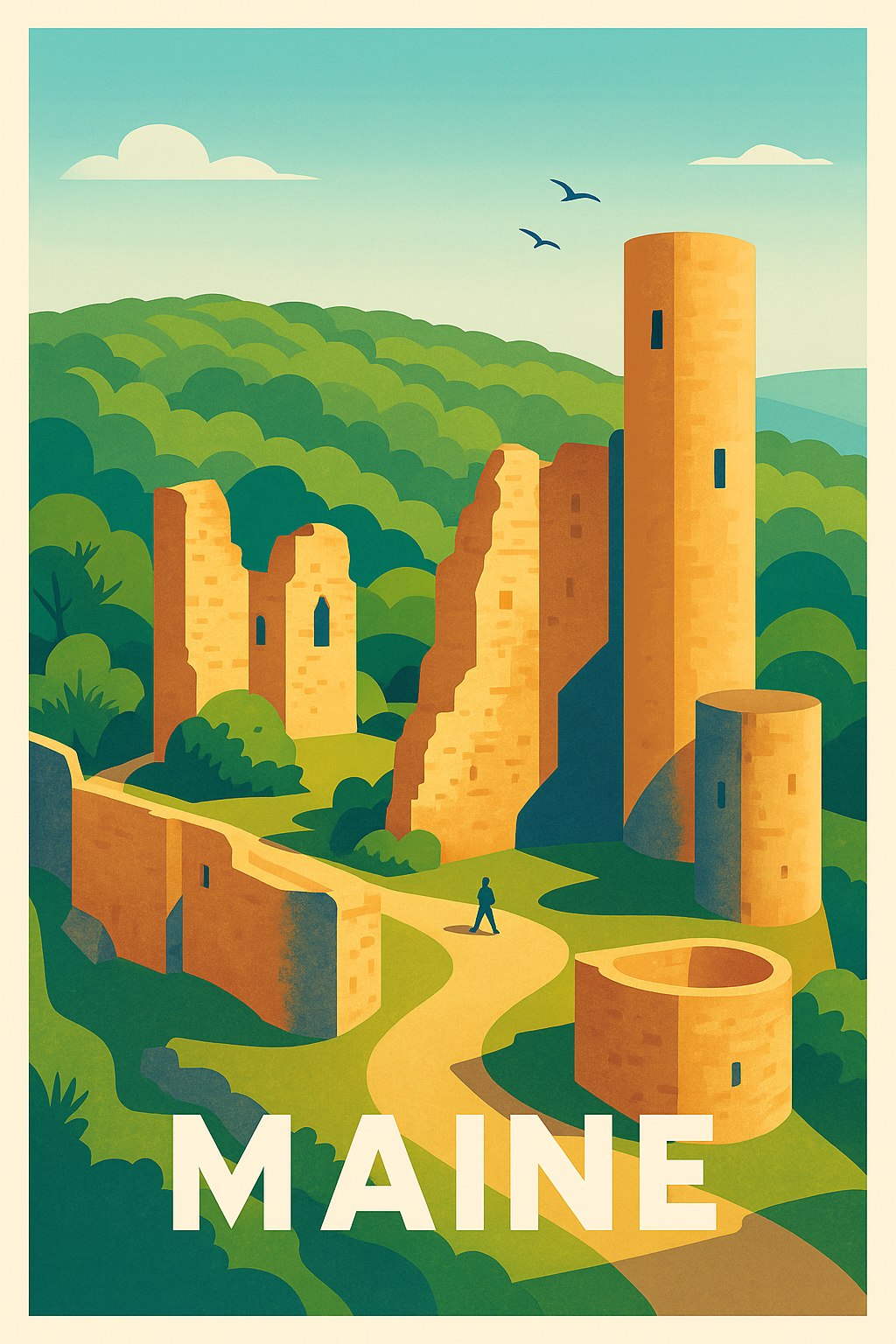 Affiche de Maine - Entre nature et ruines historiques