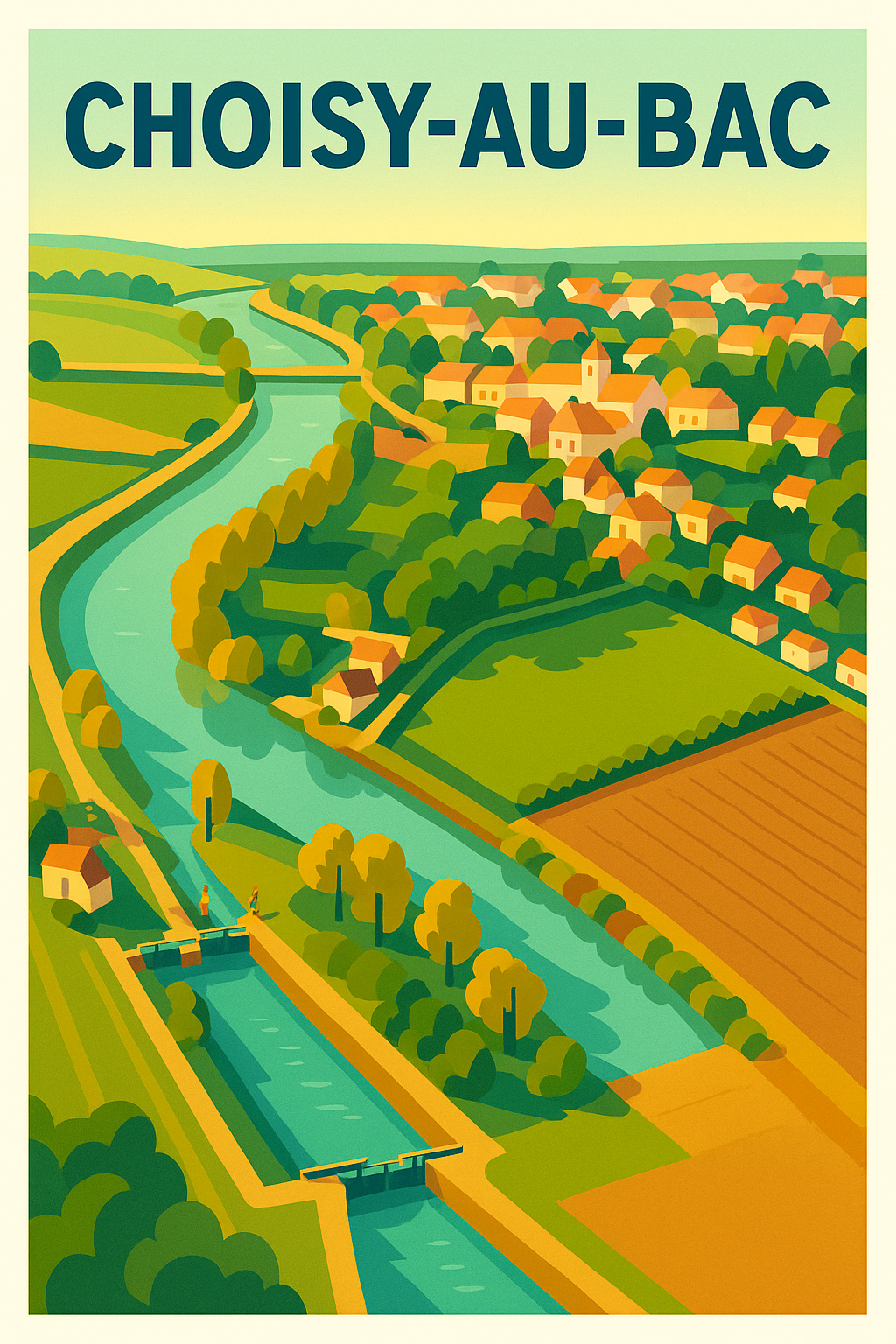 Affiche de Choisy-au-Bac - Harmonie champêtre au fil de l'eau