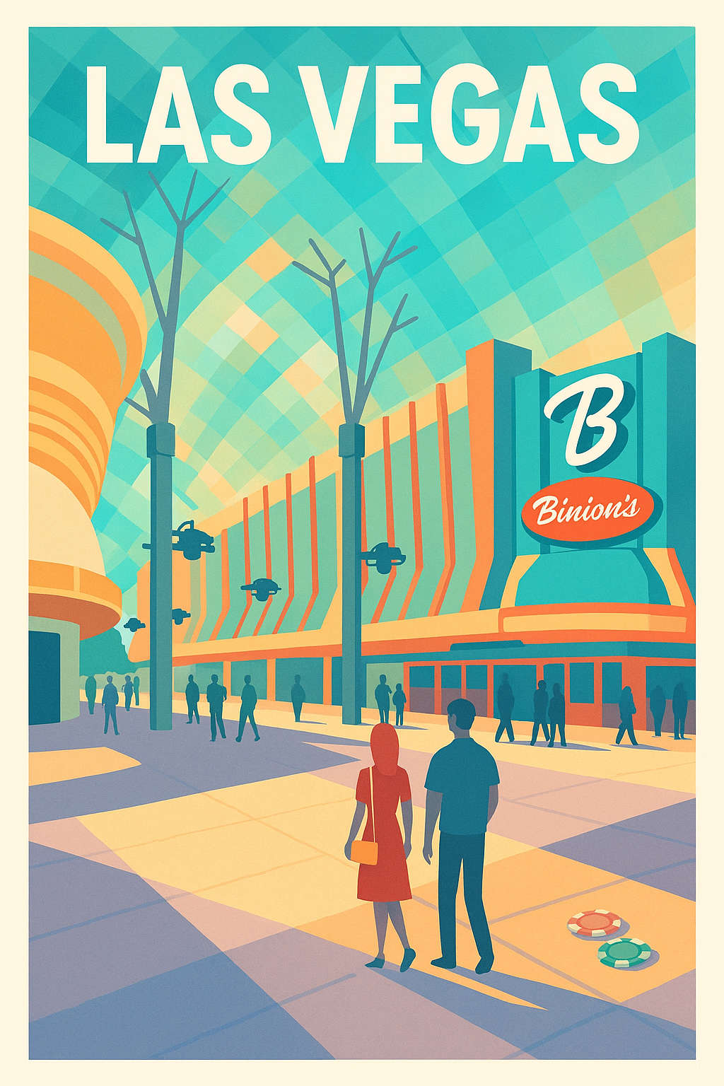 Affiche Las Vegas — Ambiance rétro et glamour au Binion's · poster d'art de Las Vegas