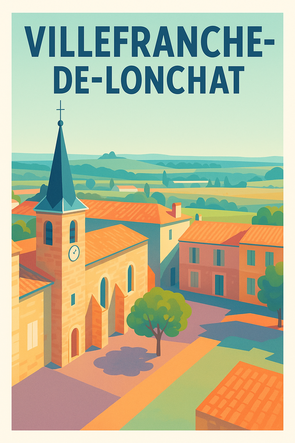 Affiche de Villefranche-de-Lonchat - Charme et sérénité d'un village authentique