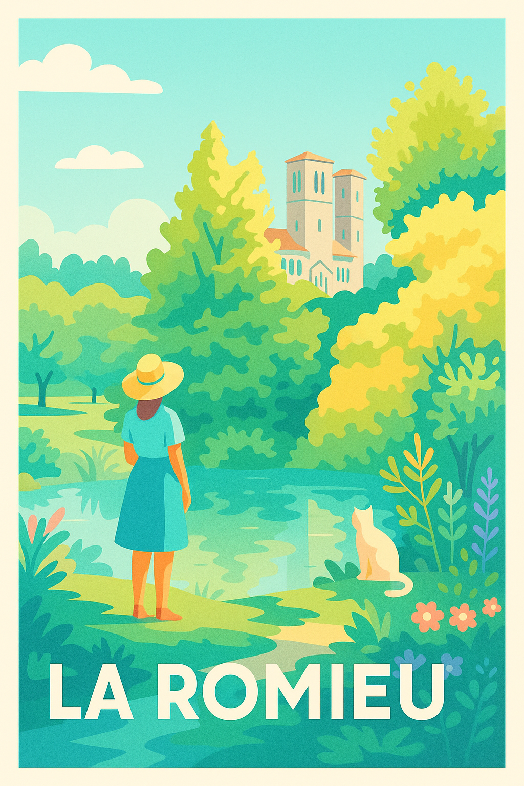 Affiche La Romieu — Évasion bucolique au cœur de la nature · poster d'art de La Romieu