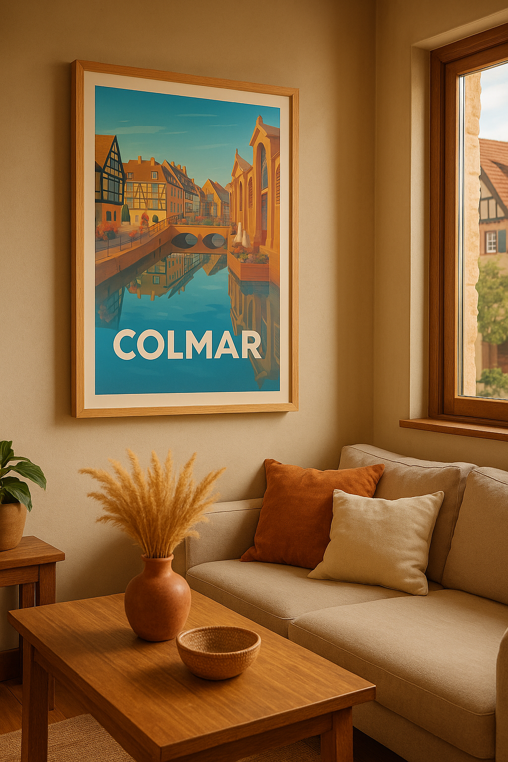 Mise en situation Affiche Colmar - Charme pittoresque au fil de l'eau