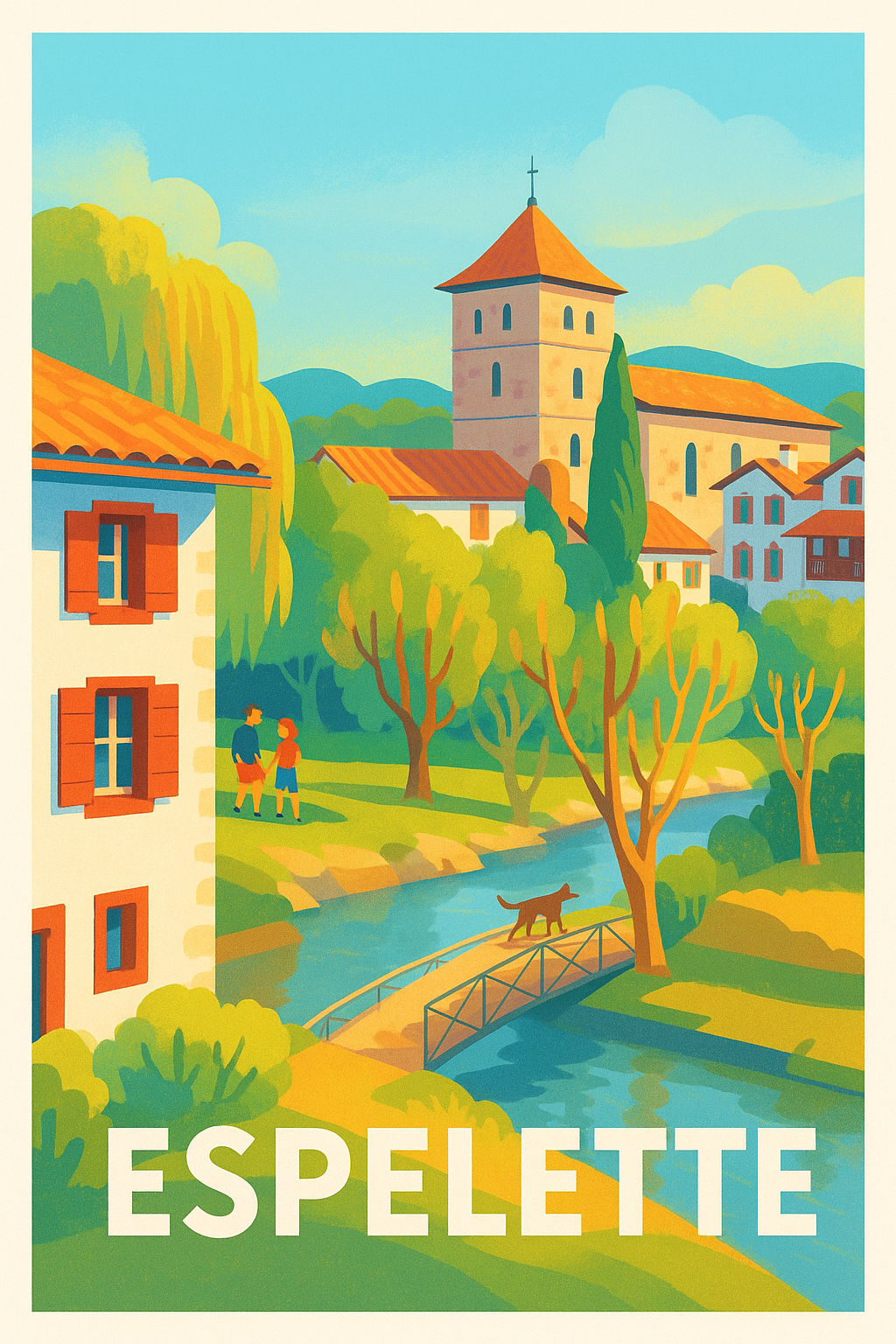 Affiche de Espelette - Douceur et charme basque au fil de l'eau