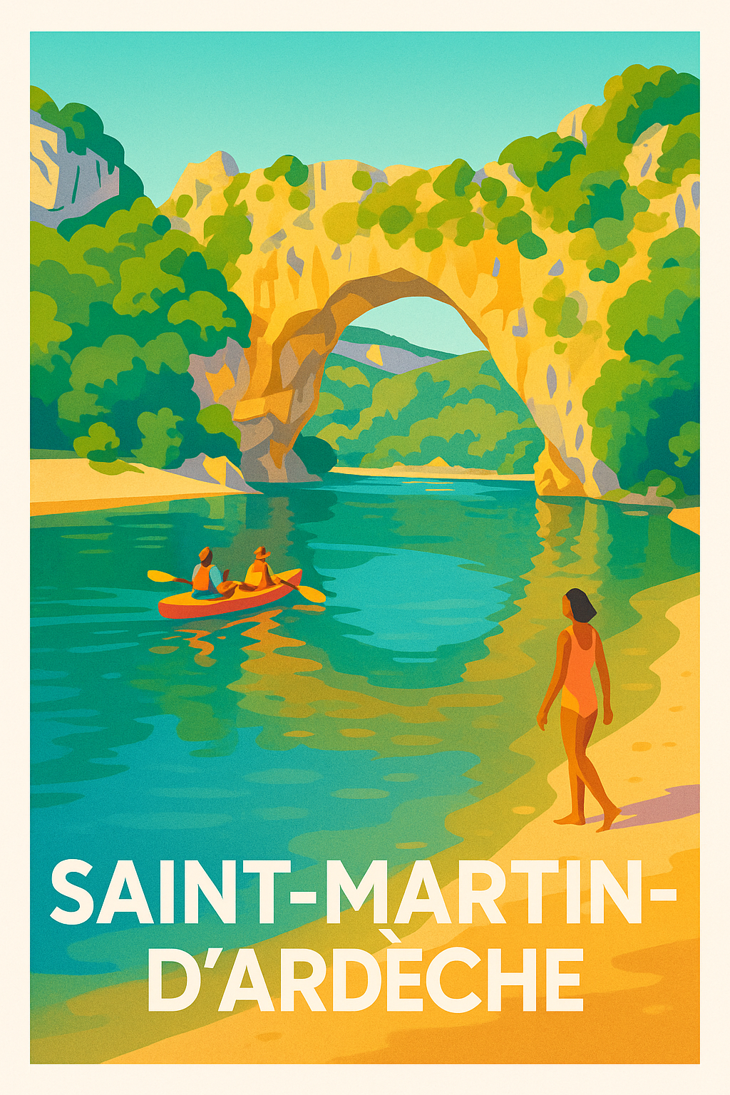 Affiche Saint-Martin-d'Ardèche — Le charme naturel de l'Arche dorée · poster d'art de Saint-Martin-d'Ardèche