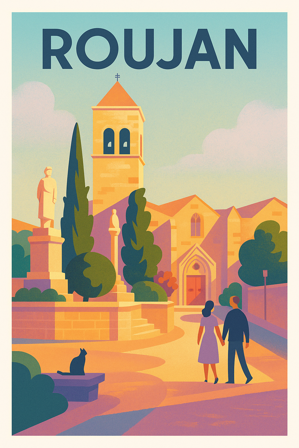 Affiche de Roujan - Charme et douceur au cœur du village