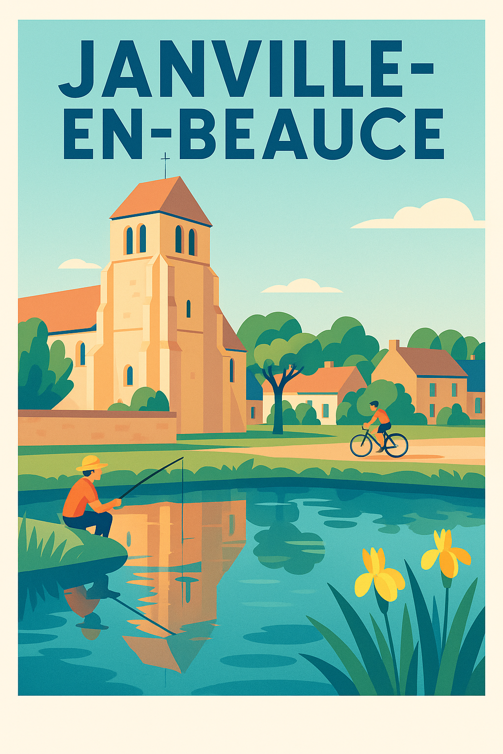 Affiche de Janville-en-Beauce - Charme bucolique au fil de l'eau