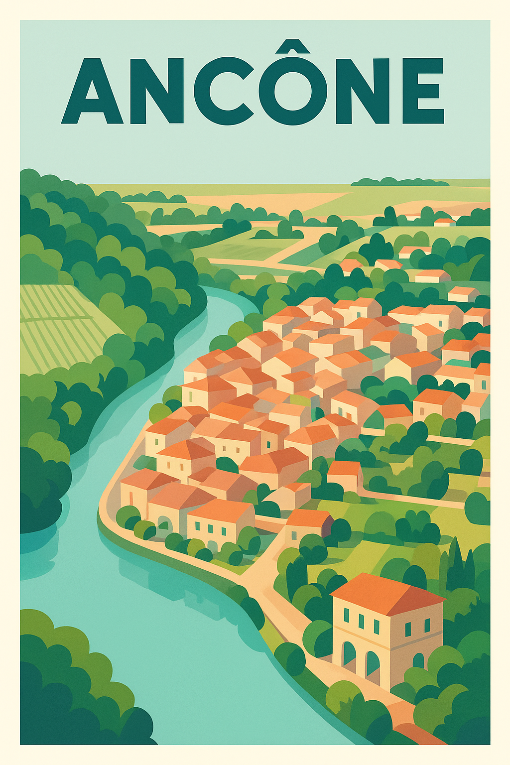 Affiche de Ancône - Charme bucolique au fil de l'eau
