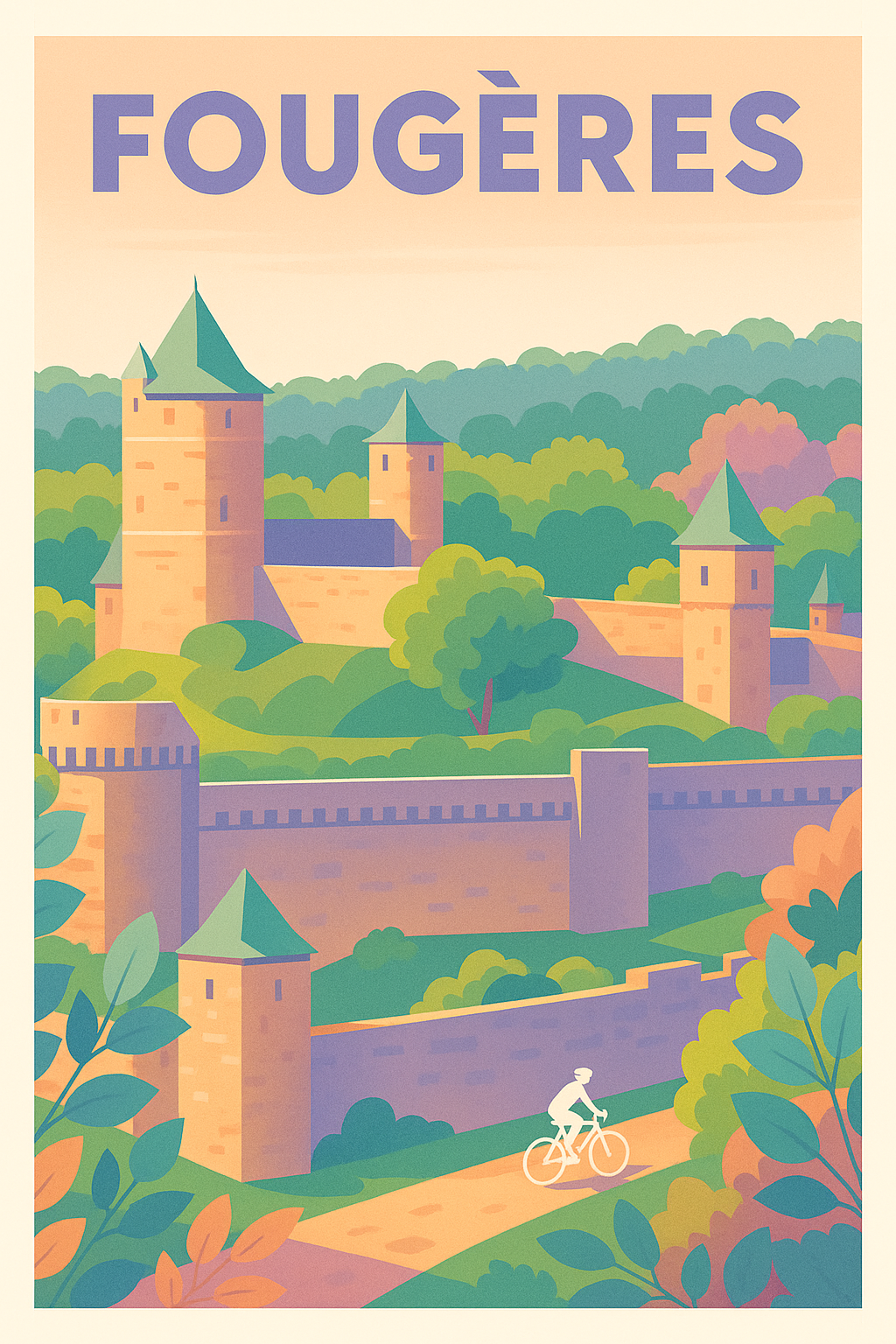 Affiche de Fougères - L'élégance médiévale en couleurs