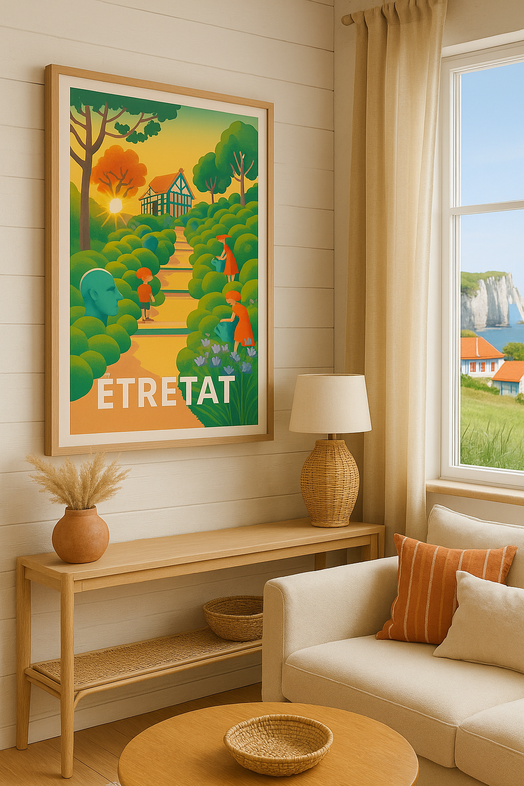 Affiche Étretat — Havre de paix et nature luxuriante · poster d'art de Étretat