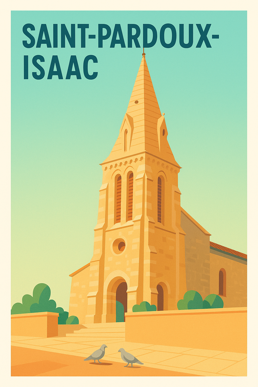 Affiche de Saint-Pardoux-Isaac - Charme intemporel d'une église emblématique