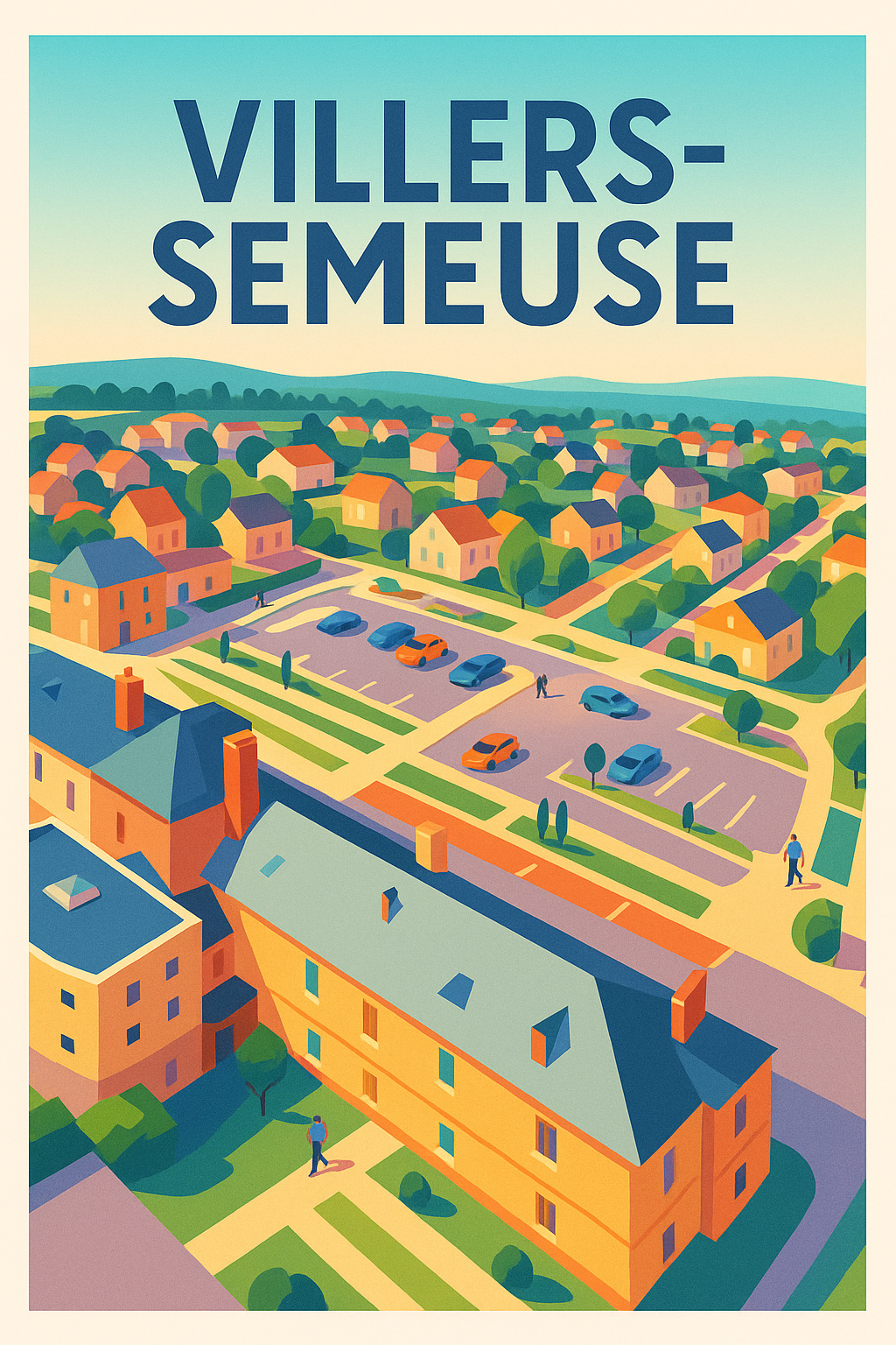 Affiche de Villers-Semeuse - Portrait coloré d'une charmante commune