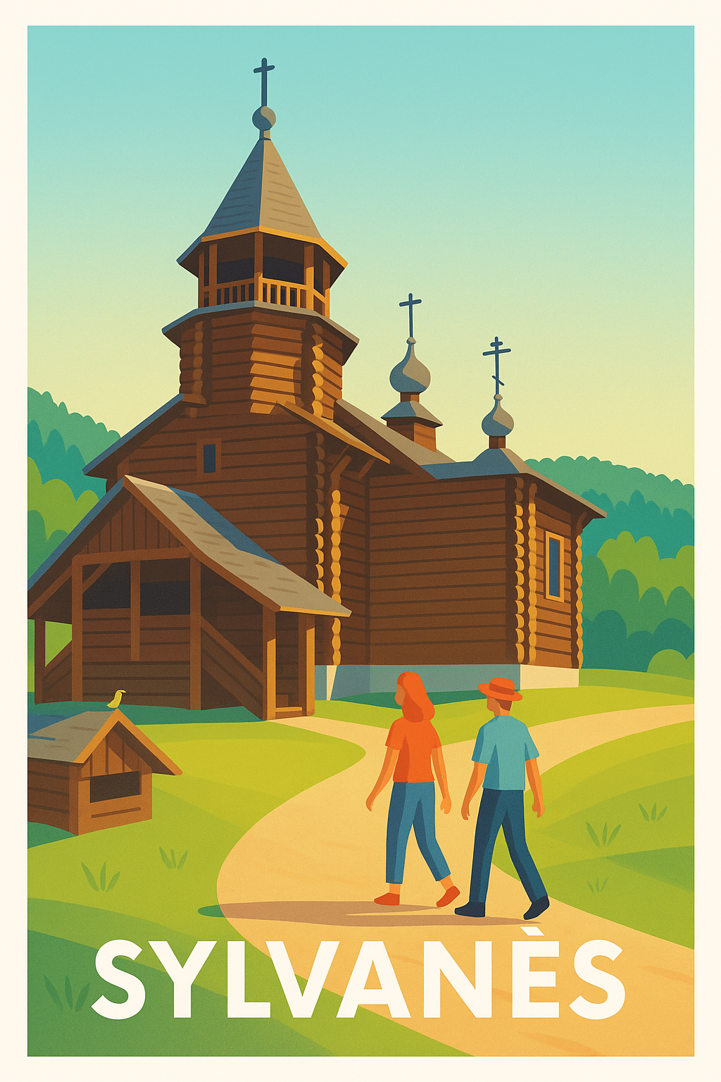 Affiche Sylvanès — Promenade paisible au cœur du patrimoine · poster d'art de Sylvanès