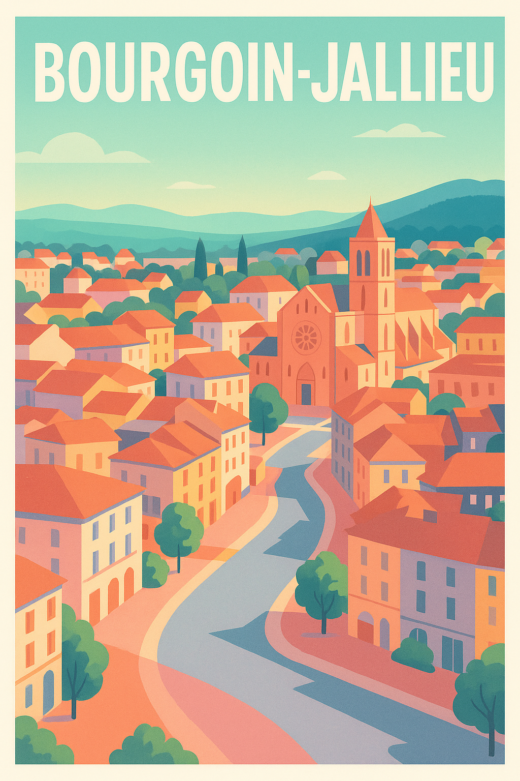 Affiche de Bourgoin-Jallieu - Charme et douceur d'une ville paisible