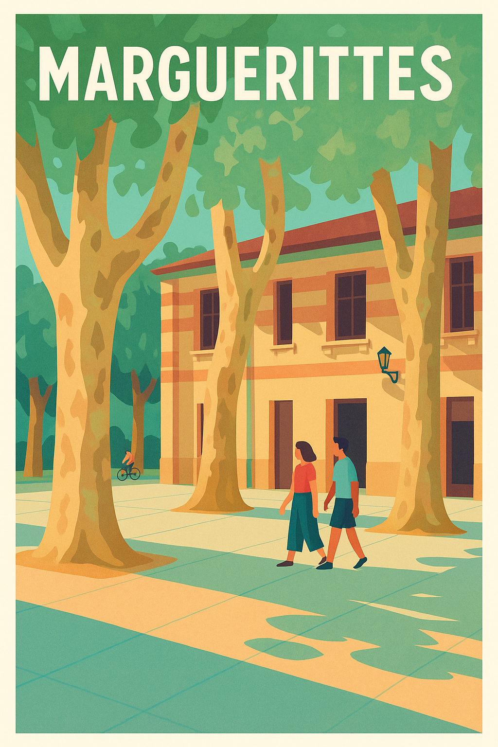 Affiche de Marguerittes - Douceur d'après-midi sous les platanes