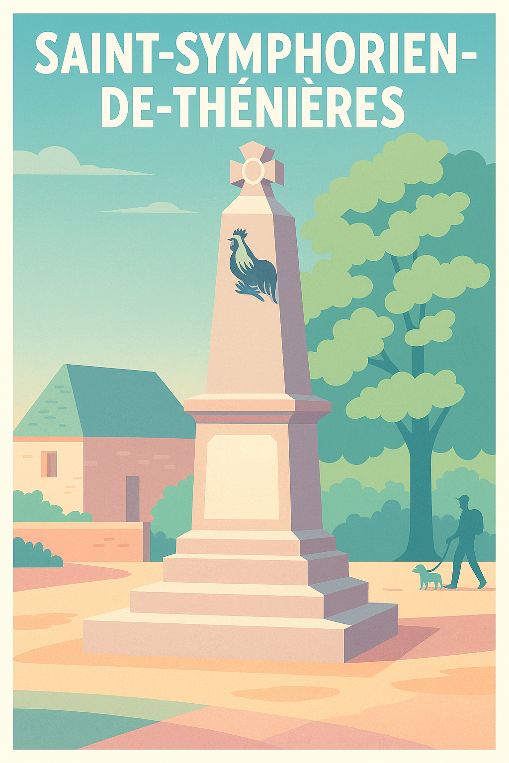 Affiche Saint-Symphorien-de-Thénières — Charme d'un village d'Occitanie · poster d'art de Saint-Symphorien-de-Thénières