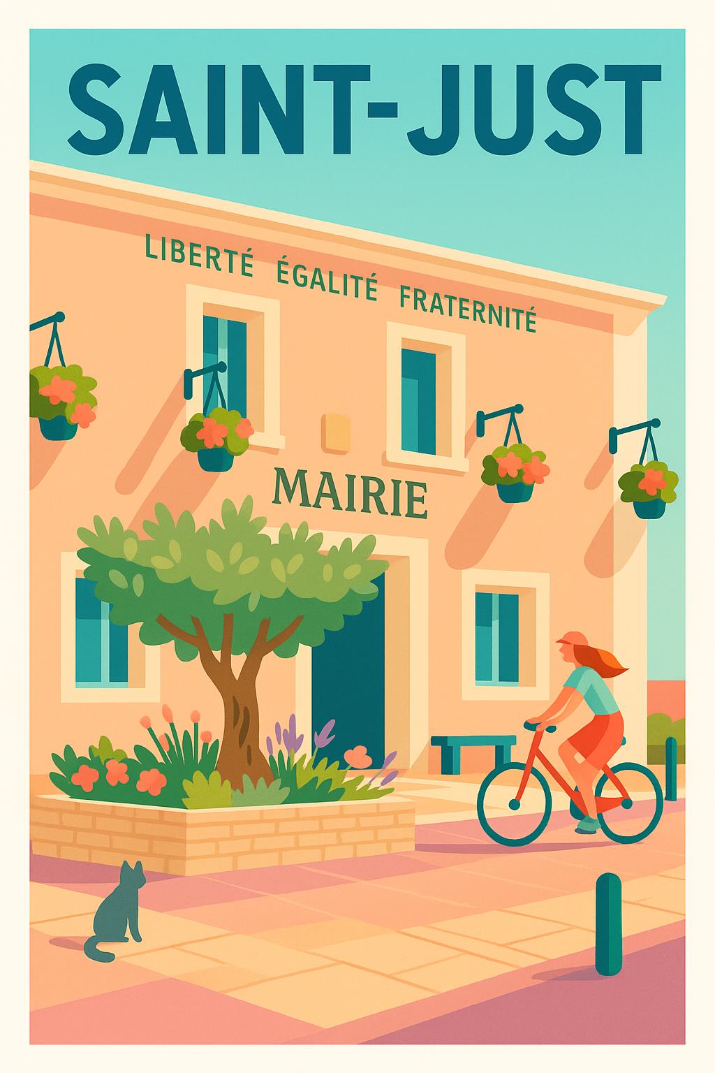 Affiche de Saint-Just - Charme et tranquillité au cœur du village