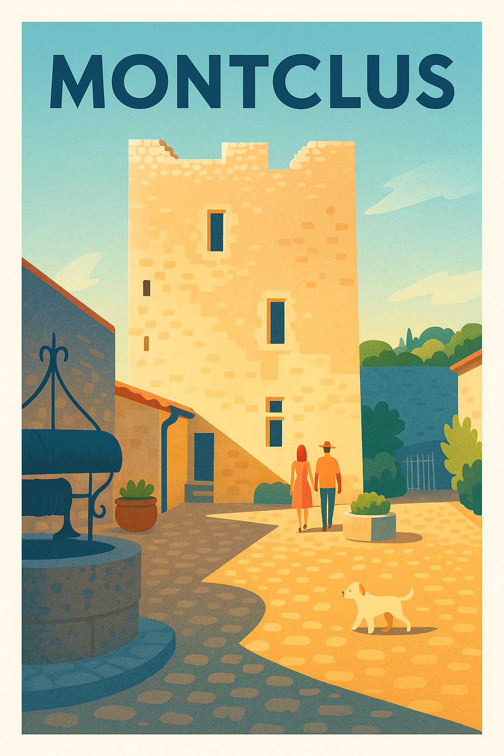 Affiche Montclus — Charme et sérénité au cœur du village · poster d'art de Montclus