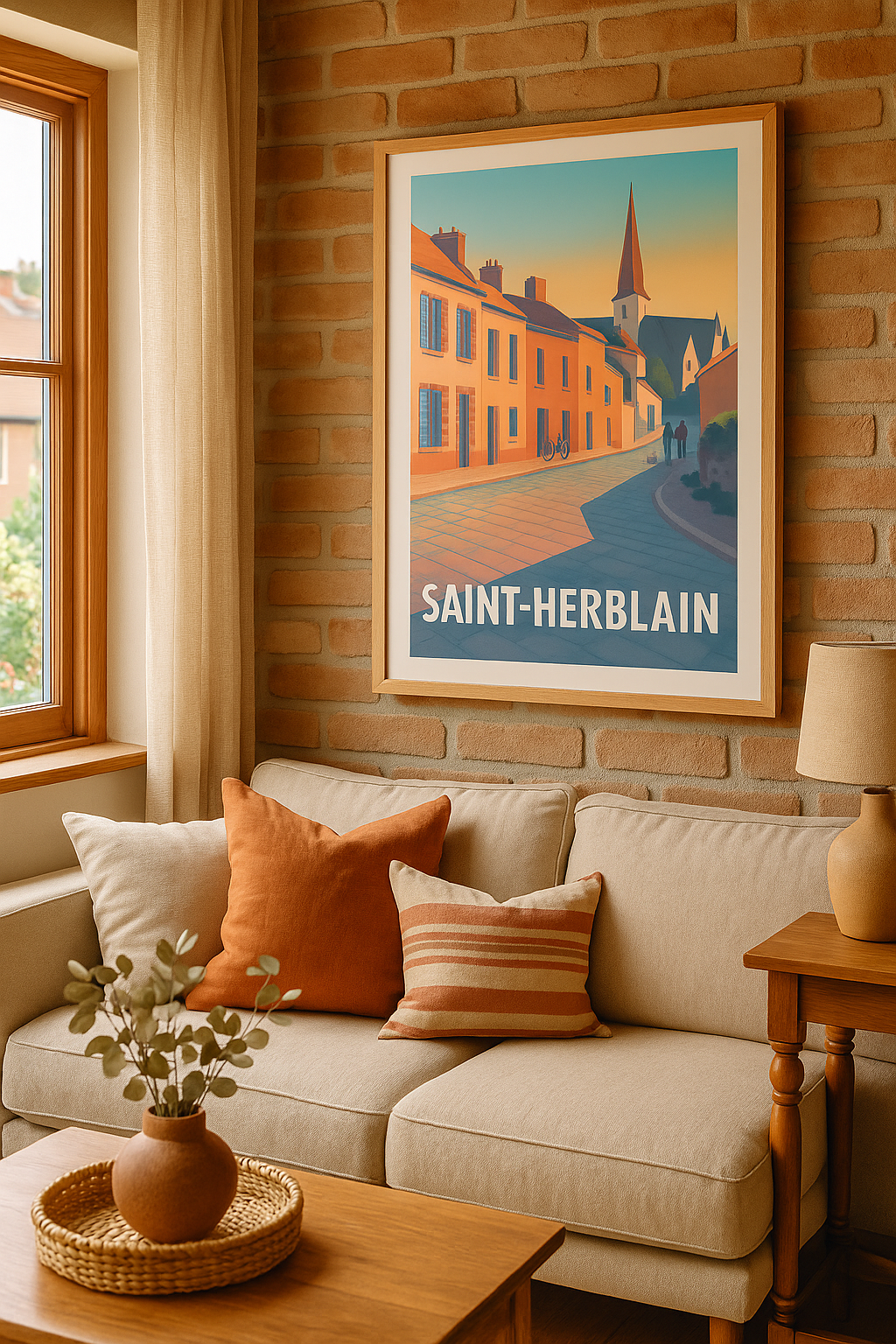 Affiche Saint-Herblain — Charme et douceur de la vie de village · poster d'art de Saint-Herblain